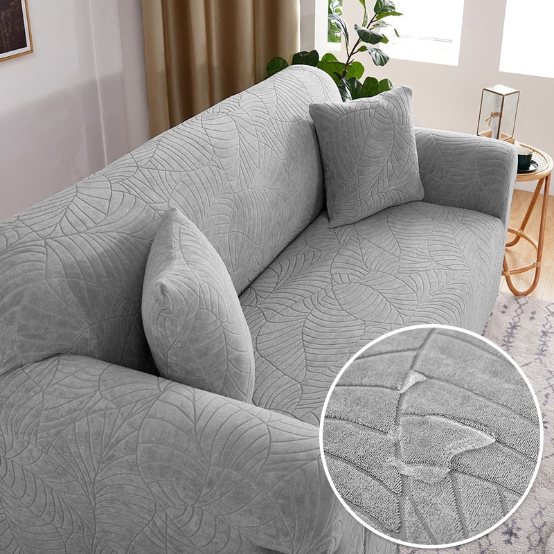 Thick Jacquard Leaf Pattern Sofa Cushion Seat Cover in 2023