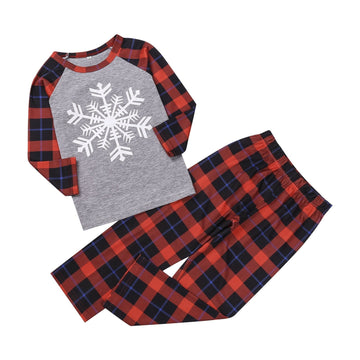 Family Matching Snowflake Printing Plaid Pajamas Sets