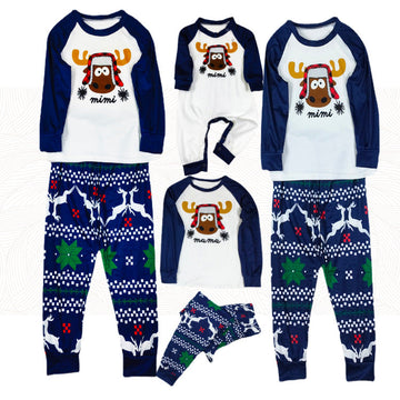 Family Matching Snowman Letter Christmas Pajamas Set