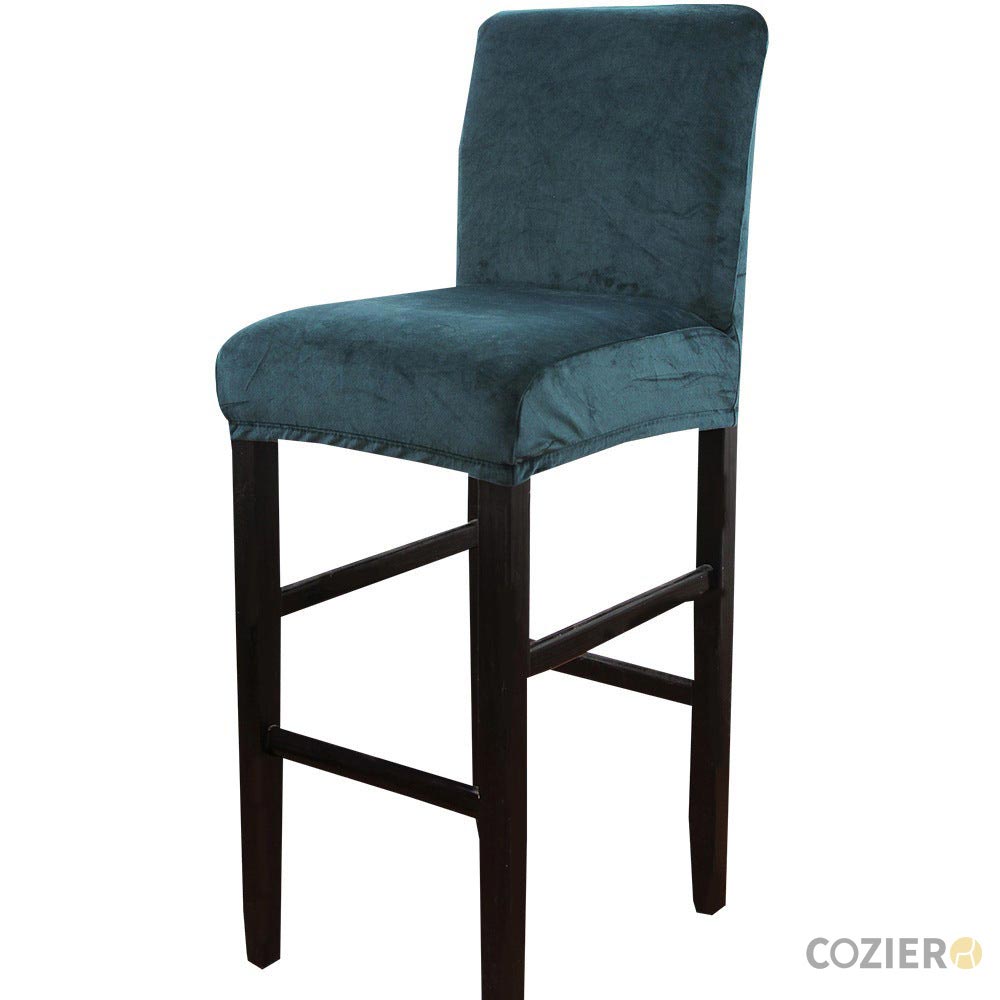 Nevus Velvet Solid Color Bar Stool Chair Cover