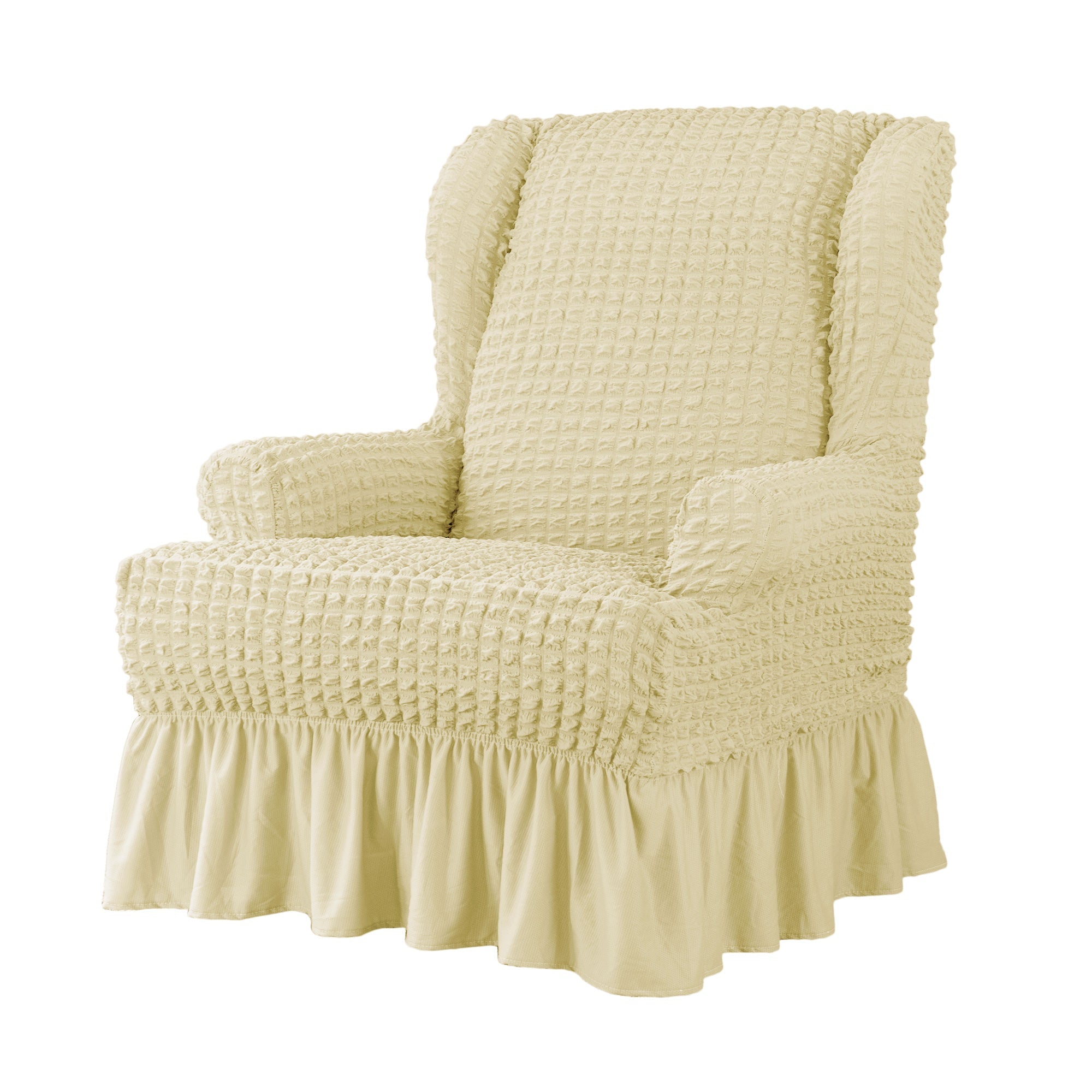 Yellow wingback best sale chair cover