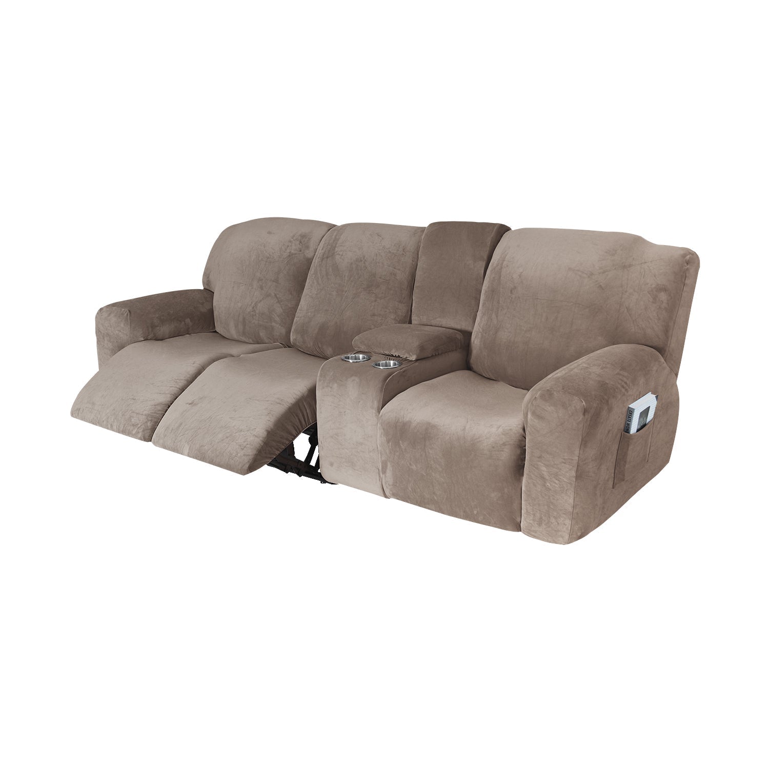 Slipcover for a dual reclining deals sofa with a center console