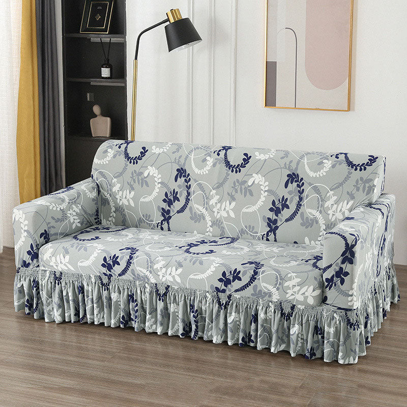 Leaf Printed Living Room 1/2/3 Seat Sofa Couch Cover Pad Washable