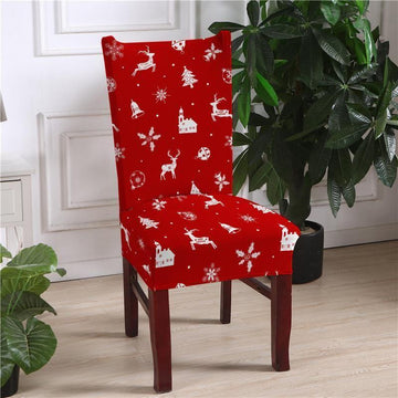 Christmas Holiday Blue Deer Dining Chair Covers